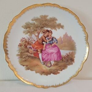 Limoges Gold Trimmed Couples in love Plate